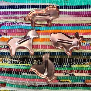 Copper set of 4 animal cookie cutters